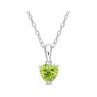 4/5 Carat (ctw) Peridot Heart Solitaire Pendant Necklace product image