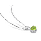 4/5 Carat (ctw) Peridot Heart Solitaire Pendant Necklace product image