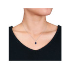 2.95 Carat (ctw) Lab-Created Blue Sapphire Solitaire Necklace product image