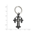 Stainless Steel Polished Black-Plated Cross Key Ring product image