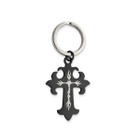 Stainless Steel Polished Black-Plated Cross Key Ring product image