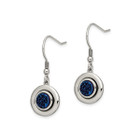 Blue Druzy Dangle Earrings in Polished Stainless Steel product image