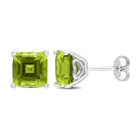 4.80 Carat (ctw) Square Peridot Solitaire Stud Earrings  product image