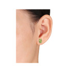 1.64 Carat (ctw) Peridot Oval Stud Earrings in Sterling Silver product image