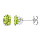 1.64 Carat (ctw) Peridot Oval Stud Earrings in Sterling Silver product image