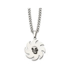 Stainless Steel Skull on Saw Blade Pendant Necklace  product image