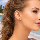 1.00 TCW Sterling Silver Lab Created Tanzanite Gemstone Heart Earrings product image