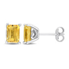 2.20 Carat (ctw) Citrine Emerald-Cut Solitaire Earrings product image