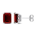 5.20 Carat (ctw) Garnet Emerald-Cut Stud Earrings in Sterling Silver product image