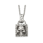 Antiqued and Polished Skull Pendant Necklace product image