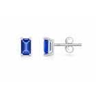 Emerald Cut Tanzanite 925 Sterling Silver Stud Earrings product image