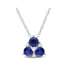 1.35 Carat (ctw) Lab-Created Blue Three Stone Pendant Necklace product image