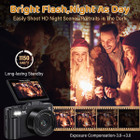 75MP Digital Camera 5K Video Vlogging YouTube Photography Flip Screen 18X Zoom Gift for Teens Color Black With Dual Batteries product image