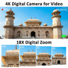 64MP Digital Camera 4K Video Vlogging YouTube Photography Flip Screen 18X Zoom Gift for Teens Color Black With Dual Batteries product image