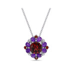 4.44 Carat (ctw) Garnet and African Amethyst Pendant Necklace  product image