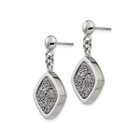 Silver Druzy Dangle Earrings in Polished Stainless Steel product image