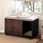 Wooden Cat Litter Box Enclosure with Scratching Board product image
