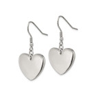 Stainless Steel Polished Dangle Heart Earrings product image