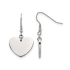 Stainless Steel Polished Dangle Heart Earrings product image