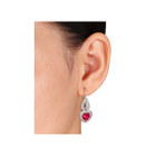 4.94 Carat (ctw) Lab Created Ruby and White Sapphire Heart Earrings product image