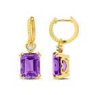 6.40 Carat (ctw) Amethyst Dangle Earrings in Gold Plated Sterling product image