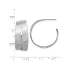 Sterling Silver Round Scratch Finish J-Hoop Earrings product image