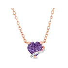 1/2 Carat (ctw) Amethyst Heart Solitaire Pendant Necklace product image