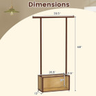 Bamboo Rolling Clothes Rack with Rattan Storage Basket product image