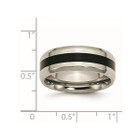 Mens 8mm Black Enamel Titanium Wedding Band product image