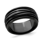Men's Black Titanium Grooved Waves Band (10mm) product image