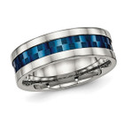 IP Plated Stainless Steel Checkered Ring (7mm) product image