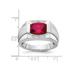 Men's 3.75 Carat (ctw) Lab Created Ruby Ring (Size 10) product image