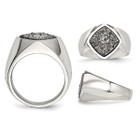 Sterling Silver Druzy Quartz Ring in Stainless Steel product image