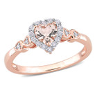 5/8 Carat (ctw) Morganite Heart Promise Ring in Rose Plated Sterling Silver product image