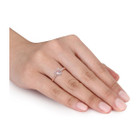 5/8 Carat (ctw) Morganite Heart Promise Ring in Rose Plated Sterling Silver product image