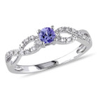 1/6 Carat (ctw) Tanzanite Infinity Ring with Accent Diamonds product image