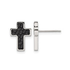 Stainless Steel Polished and Black Plated Cross Earrings product image