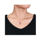 2.40 Carat (ctw) Lab-Created Blue and Pink Sapphire Bird Necklace product image