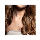 1.20 Carat (ctw) Blue Opal Drop Twist Necklace in 10K Rose Gold  product image