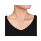 1.20 Carat (ctw) Blue Opal Drop Twist Necklace in 10K Rose Gold  product image