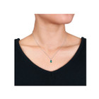 7/8 Carat (ctw) Emerald-Cut Lab-Created Emerald Necklace product image