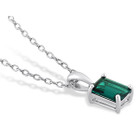 7/8 Carat (ctw) Emerald-Cut Lab-Created Emerald Necklace product image