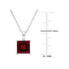 3.10 Carat (ctw) Princess-Cut Garnet Solitaire Necklace product image