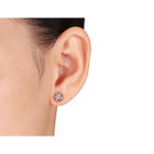 Created White Sapphire 1/3 Carat (ctw) Flower Stud Earrings product image