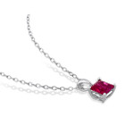 1.46 Carat (ctw) Lab-Created Ruby Princess-Cut Solitaire Necklace product image