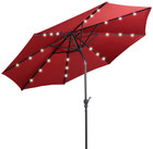 Outdoor Patio Umbrella with Solar Powered Lights and Stand product image