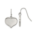 Stainless Steel Polished Heart Dangle Shepherd Hook Earrings product image