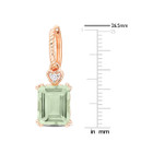6.45 Carat (ctw) Green Quartz and White Topaz Dangle Earrings product image