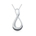 Black and White Diamond Infinity Necklace in Sterling Silver product image