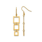 Yellow Plated Stainless Steel Polished Rectangle Dangle Earrings product image